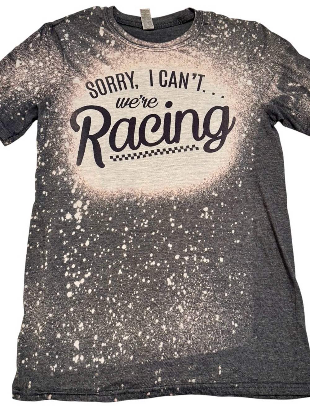 Gildan Gray Sorry, I can’t. We’re racing. 🏁 Graphic Tee. Small. EUC. Worn twice!